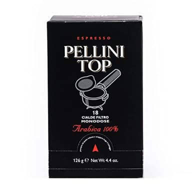 Pellini Café Top 100% Arabica, 108 Cafés en Dosettes Compostables ESE à l'Arôme Intense et Enveloppant et à la Torréfaction Délicate, 6 Paquets de 18 Dosettes