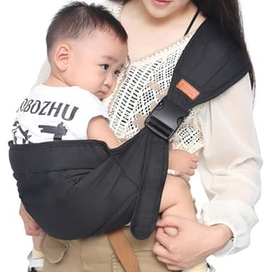 HTTDSLF Porte Bebe, Echarpe de Portage Bebe, Porte-BéBé Latéral, Sling Bébé, Porte-Bébé Enveloppant avec Bretelles Épaisses et Réglables(Nouveau-né à 3-36 Mois, Jusqu'à 15KG), Respirant et Confortable