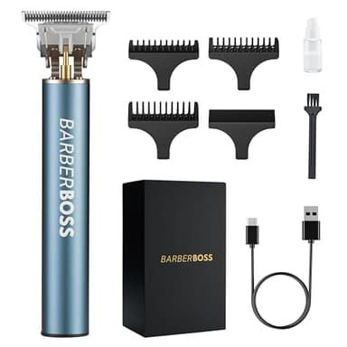 Barberboss Tondeuse à barbe pour homme et tondeuse à cheveux pour homme, tondeuse à cheveux sans fil, tondeuse de précision pour homme, coupe de cheveux pour homme, tondeuse à barbe de détail QR-2078
