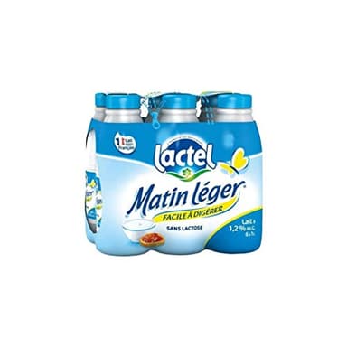 Lactel Lait demi-écrémé, stérilisé UHT, facile à digérer, 0,5% de lactose - Les 6 bouteilles de 1L