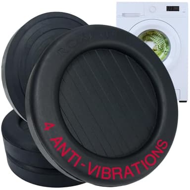 4 Patins Support Anti Vibrations Pour Machine à Laver – Antidérapant Compatible Avec Tous les Appareils – Cale Amortisseur En Caoutchouc Pour Lave Linge – Patins Tapis Anti Vibrations ROXPID