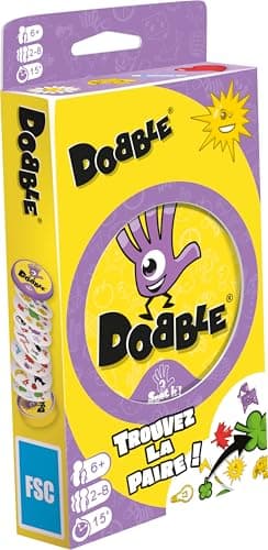 Dobble Asmodee Classique - Jeu de Cartes pour Enfants dès 6 Ans - Jeu de Société a Jouer en Famille - Jeu de Rapidité 2 à 8 Joueurs - Boite Métal pour Voyage - 15 Min - en Français- Zygomatic