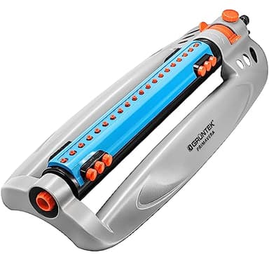 GRÜNTEK Arroseur Oscillant Automatique Asperseur Arrosage Jardin Pelouse Grandes Surfaces. Ampleur Jet 18 M