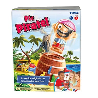 TOMY Officiel - Pic Pirate Jeux de Société pour Enfants, Jouet pour Noël,Jouet Enfant 4 Ans, Jeu Rigolo pour Groupes, Cadeau Anniversaire Idéal, Jeux 4 Ans+