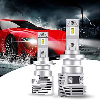 Teguangmei Ampoules de Phares à LED H7 10000LM 6500K Super Bright White ZES Chips Kit de Conversion sans Fil à Faisceau de Croisement élevé avec Ventilateur pour Phare de LED Voiture (Pack de 2)