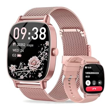 coioc Montre connectée pour Femme - Fonction téléphonique, écran HD 1,85 Pouces, 120+ Modes Sportifs, détection fréquence Cardiaque, Compteur de Pas, IP68 étanche, Compatible iOS & Android, Rose