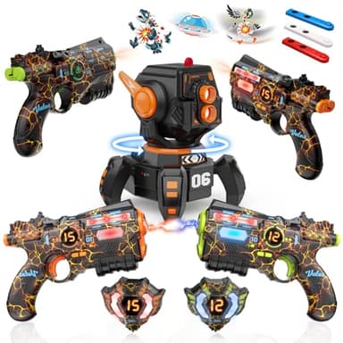 VATOS Ensemble Laser tag Infrarouge Rechargeable avec projecteur, Pistolet Jouet pour 2 Joueurs avec Affichage numérique LED du Score, synchronisation des données en Temps réel à 2,4 GHz