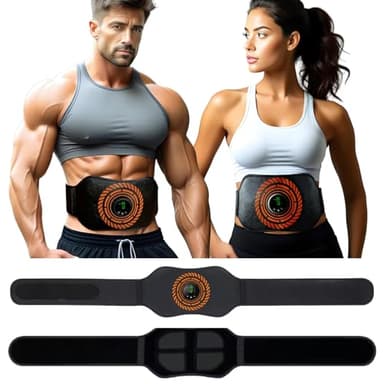 LEMENG Electrostimulateur Musculaire,Ceinture Abdominale Electrostimulation, 12 Modes 20 Niveaux pour Stimulateur Musculaire Femme Homme Entraînement Abdominal Rechargeable