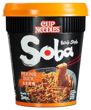 Nissin - Soba Cup - Saveur Pecking Duck - 1 Carton de 8 Cups de 87 g