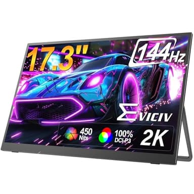 EVICIV Ecran Portable 2K 144Hz 17,3 Pouces Grand Moniteur Mobile avec VESA & Housse de Protection, 2560 * 1440 Boîtier en Aluminium uni Écran IPS pour Ordinateur Portable/PC/Téléphone