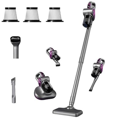 Yaasier Aspirateur Balai sans Fil, 4 in 1 40kPa/50min Aspirateur sans Fil Puissant avec Acariens, Aspirateur Balai avec Fil Poils d'animaux pour Les Poils d'animaux/Tapis/Sols Durs