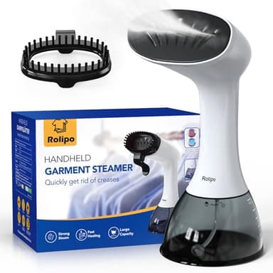 Rolipo Défroisseur Vapeur,1640W Fer à repasser portable haute puissance pour la maison, le bureau, le voyage, réservoir d'eau de grande capacité de 400ML, Voyage Vapeur Steamer,Blanc