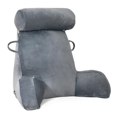 Mingfuxin Coussins de Lecture pour Lit, Oreiller de Lecture pour Lit Confortable, Dossier Oreiller Lombaire avec Accoudoir, Coussin de Dossier Détachable pour Lecture et Relaxation