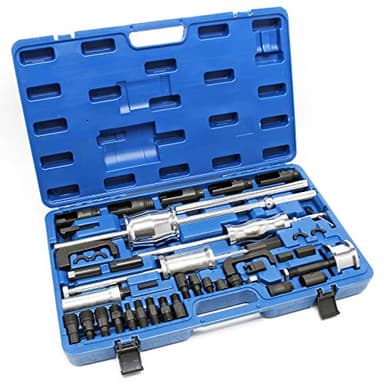 WilTec Coffret de 40 pcs. d’extracteurs d’injecteur CDI - avec 3 Marteau à Coulisse & Adaptateurs - Garage Dépannage - Outillage arrache-injecteurs Démontage Comptabilité Large