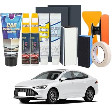 Rayure Voiture Carrosserie, Efface Rayure Voiture, Car Scratch Remover avec Polish et Stylo Retouche Peinture pour éliminer Efface Dommages Peinture et Rayures de Branches (Blanc pur + blanc nacré)