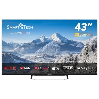 Smart Tech TV LED 4K UHD 43' (108 cm) Smart TV Web OS-43UW02V- Molotov, Netflix, Prime Video, Disney+ - 3xHDMI - 2xUSB - MEMC- Dolby Audio