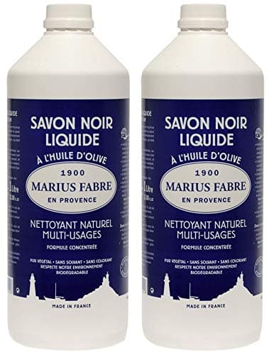 Marius Fabre - Savon noir liquide à l'huile d'olive - Nettoyant naturel universel - Lot de 2 bouteilles de 1 l