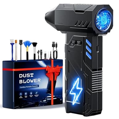 Souffleur Air Comprimé à Grande Vitesse - 180000 TR/Min de Soufflette Air Comprimé avec Batterie 6000mAh, Kit Nettoyage Clavier à 3 Vitesses, Bombe Air Sec pour Une Large Gamme de Nettoyages