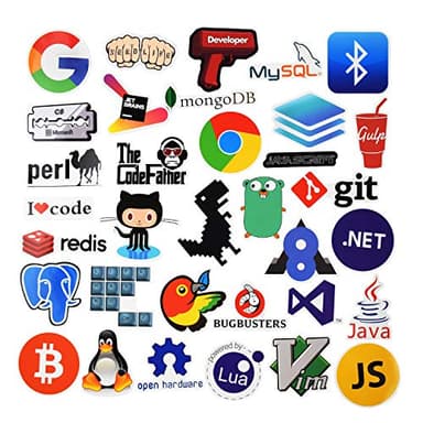 Sanmatic Autocollants Lot 108Pcs Stickers pour Ordinateur Portable Langage Autocollant de Programmation Développeur Logo IT, C++, Python, Linux, Swift, Geeks, Hackers, Coders