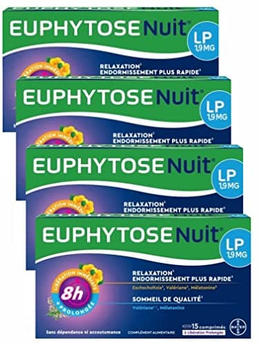 Euphytose Nuit LP 1.9mg - Lot de 4 Boites de 15 comp