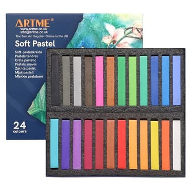 Artme Pastels Tendres 24pcs, couleurs vives assorties, idéaux pour l'art, l'artisanat et les croquis