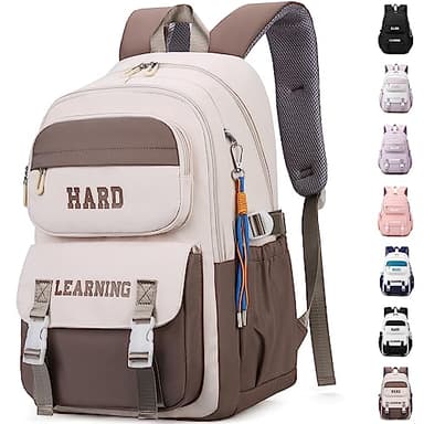Cartable Fille Garcon Primaire - KESEDE Sac a Dos Maternelle cp Rentree Scolaire Convient Pour Ordinateur Portable De 15" Sac à Dos DéContracté Adolescence Cartables, Café