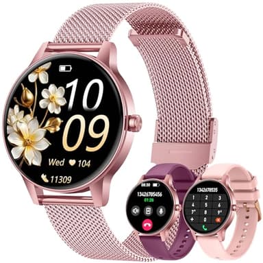 Montre Connectée Femme avec Appel Bluetooth: 1.27" Smartwatch avec Fonction Féminine Cardiofréquencemètre SpO2 Sommeil Montre 100+ Mode Sport Imperméable IP68 Fitness Podomètre Compatible iOS Android
