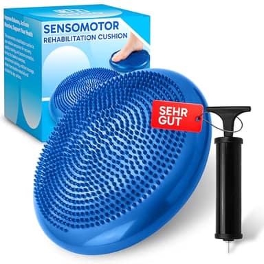 Retoo Coussin d'Équilibre Proprioceptif Ø34 cm avec Picots, Disque Gonflable Antidérapant pour Posture, Fitness, Yoga, Rééducation, Renforcement du Tronc et Relaxation Sensorielle