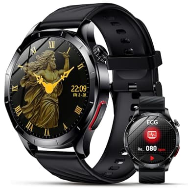 2026 Nouv’ Montre Connectée Homme avec ECG+HRV/Pressιon artérιelle/𝐆𝐥𝐲𝐜é𝐦𝐢𝐞/Acide Urique/IMC,1,43" AMOLED Smartwatch avec Fonction SOS,24/7 Fréquence Cardiaque/Sommeil/SpO2/Apnée,Android/iOS
