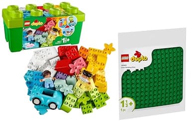 Lego DUPLO Lot de 2 pièces : boîte en pierre (10913) + plaque de construction verte (10460) - Lot de blocs de construction pour enfants à partir de 18 mois