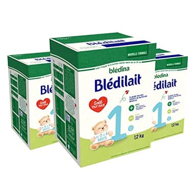 Blédina Blédilait 1, Lait en Poudre pour Bébé , De 0 à 6 Mois, 1,2kg (Boîtex3)