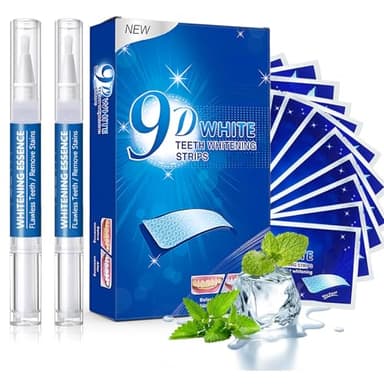 Kit Blanchiment Dents Stylo et Bandes Dentaire, Soins des Dents blanchiment, Élimine en douceur les taches des dents, Blanchir les Dentaire Facilement (Bleu)