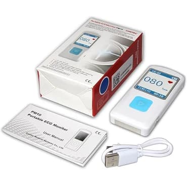 Contec ECG Machine portable moniteur ECG pour la maison, moniteur de rythme et de fréquence cardiaque
