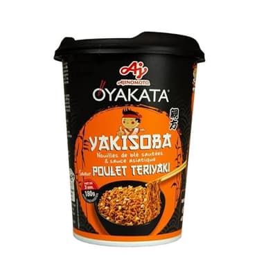 NOUILLES SAUTÉES YAKISOBA POULET TERIYAKI 96G, OYAKATA, LOT DE 4
