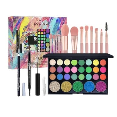 Flygragon Coffret Maquillage Femme ado Beauté 12 Pièces - Palette Maquillage Yeux, Gloss, eye-liner, Correcteur - Calendrier de l'avent Idée Cadeau Makeup Débutantes