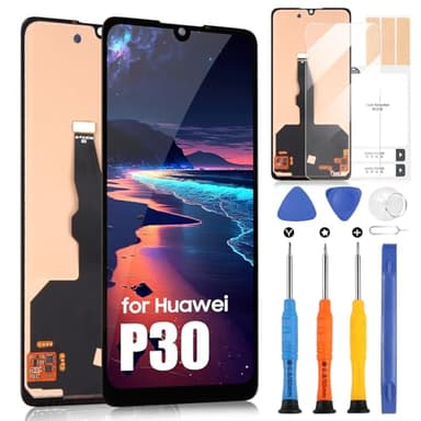 Écran LCD pour Huawei P30 Écran LCD pour Huawei ELE-L29 ELE-L09 ELE-TL00 ELE-L04 Assemblage d'écran tactile avec kit de réparation (6,1 pouces, Noir)