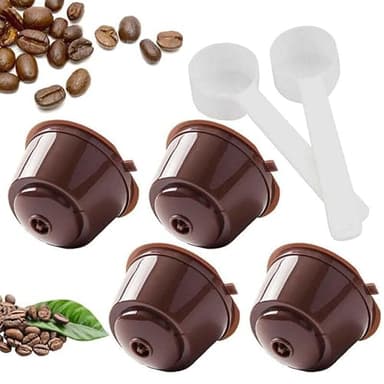 Lot de 4 capsules de café rechargeables pour dosettes de filtre Dolce Gusto Nescafe réutilisables