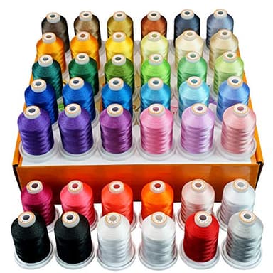 New brothread 42 Bobines 1000M (1100Y) Polyester Fil machine à broder pour professionnels amateurs de broderie et débutants