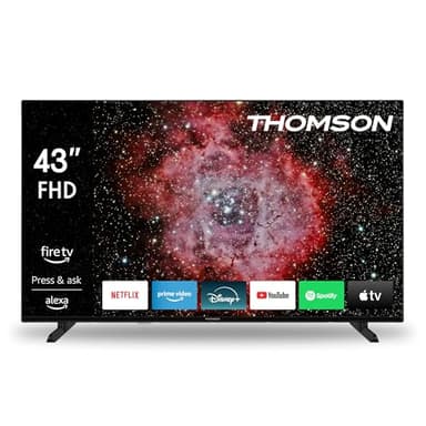 THOMSON 43 Pouces (109 cm) Full HD LED Smart TV avec Fire TV, Commande vocale Alexa, AirPlay, Wi-FI, Triple Tuner(câble/Satellite/antenne), Bluetooth, HDMI, Ports USB, AV in, CI+, 43FF2S34