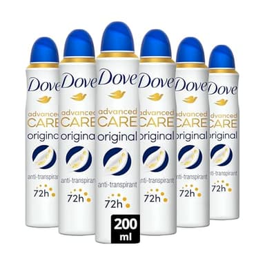DOVE - Déodorant Femme Original Advanced Care - Spray Anti-transpirant - prend soin des aisselles au quotidien - 72h de protection (lot de 6x200ml)