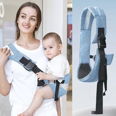 LIUYIDM Sling Bébé Multifonction Porte Bébé Hanches côté Réglable Baby Carrier Echarpes de Portage, Portable Adapté aux Nourrissons et aux Jeunes Enfants de 6 à 48 Mois Charge de 20 kg (Bleu)