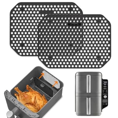 2 Pcs Grille Anti Projection pour Air Fryer Ninja Double Stack XL SL400EU & SL300EU, Réutilisable Plat Moule Silicone Air Fryer Accessoires Air Fryer pour Ninja Double Stack SL400EU SL300EU