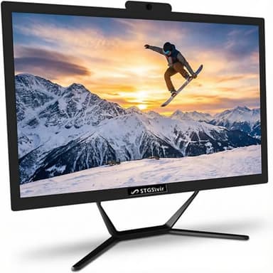 STGsivir Ordinateur de Bureau Tout-en-Un, écran 24", Core i7 jusqu'à 4.0 GHz, RAM 16 Go, SSD 512 Go, WiFi, Bluetooth 5.0, Windows11 Pro, Noir