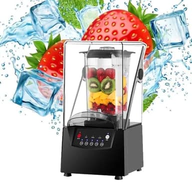 HCAUYNN Blender Professionnel avec Capot Insonorisé, Blender Professionnel Silencieux pour Smoothies 2200 W, Blender Professionnel 2 L.