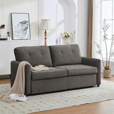 PUGSDRLY Canapé Deux Places avec 2 tiroirs et Espace de Rangement, Sofa idéal pour Le Salon (Dark Gray)