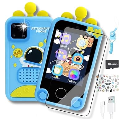 Telephone Portable pour Enfant - Smartphone Enfant - Appareil Photo Enfant - Cadeau Enfant 3 4 5 6 7 8 9 Ans -Jeux Educatif-Livre Audio-Musique-Puzzle-Jouet Enfant avec Programme Ludique -Sécurité