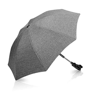 Winload Ombrelle Poussette Universelle, Parasol Anti Uv pour Landau, Diamètre 71 cm, Fixation pour Tube Rond ou Oval, Flexible et Orientable, avec Clip pour Fauteuil Roulant Poussette - Gris