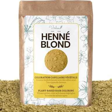 Henné Blond Naturel (100g) - Coloration Végétale Cheveux Blonds - Couleur Cheveux Blond Éclatante - Soin Capillaire Naturel - VIRHEA