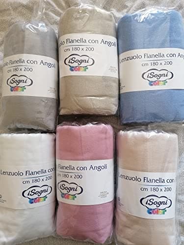 Drap housse avec coins pour lit double 100 % flanelle de couleur unie. Dimensions : 180 x 200 + 25 cm