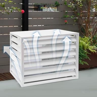 Caisson Anti Bruit Pompe À Chaleur, Couverture Etanche Climatiseur, Unité de Clôture À Volets, Aluminum Alloy,étanche À La Pluie, Antivol(White,100 * 50 * 70cm)